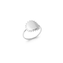 Bague soleil en argent 925/000 rhodié. Rond Soleil  Adolescent Adulte Femme Fille Gravure Indémodable Nature 
