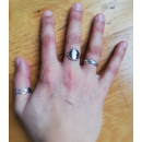 Bague soleil en argent 925/000 rhodié. Rond Soleil  Adolescent Adulte Femme Fille Gravure Indémodable Nature 
