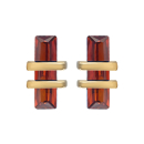 Boucles d'oreilles puces en plaqué or jaune 18 carats et une pierre d'imitation grenat. Puce  Adolescent Adulte Femme Fille Indémodable 