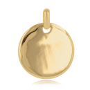 Pendentif médaille ronde en plaqué or jaune 18 carats. Rond  Adolescent Adulte Femme Fille Garçon Gravure Homme Indémodable Mixte 
