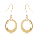Boucles d'oreilles pendantes cercles en plaqué or jaune 18 carats. Cercle Pendantes Rond  Adolescent Adulte Femme Fille Indémodable 