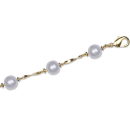 Bracelet composé d'une chaîne en plaqué or jaune 18 carats et perles d'imitation. Perle  Adolescent Adulte Femme Fille Indémodable 