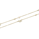 Bracelet composé d'une chaîne et nœud papillon en plaqué or jaune 18 carats.<br/>Fermoir anneau ressort avec anneaux de rappel à 15.5, 16.5 et 18 cm. Noeud  Adolescent Adulte Femme Fille Indémodable 