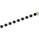 Bracelet en plaqué or jaune 18 carats avec des perles synthétiques noires. Perle  Adolescent Adulte Femme Fille Indémodable 