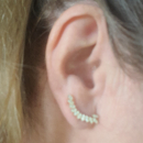 Boucles d'oreilles feuilles de laurier en plaqué or et oxydes de zirconium. Laurier Pendantes Strass  Adolescent Adulte Femme Fille Indémodable 