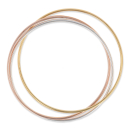 Lot de 3 bracelets joncs rigides entrelacés en argent 925/000 rhodié tricolore. Jonc Lot Rigide  Adolescent Adulte Femme Fille Indémodable 