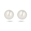 Boucles d'oreilles puces en argente rhodié 925/000 surmontées d'un perle de Majorque d'imitation. Boule Perle Puce  Adolescent Adulte Femme Fille Indémodable 