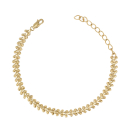 Bracelet branche de laurier en acier doré.<br/>Fermoir mousqueton avec 5 cm de rallonge. Laurier  Adolescent Adulte Femme Fille Indémodable Nature 
