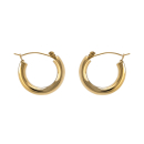 Boucles d'oreilles créoles fermées fil rond en plaqué or jaune 18 carats. Créoles  Adolescent Adulte Femme Fille Indémodable 