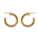 Boucles d'oreilles créoles ouvertes fil ronde en plaqué or jaune 18 carats. Créoles  Adolescent Adulte Femme Fille Indémodable 
