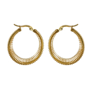 Boucles d'oreilles créoles fil rond en plaqué or jaune 18 carats. Créoles Pendantes  Adolescent Adulte Femme Fille Indémodable 