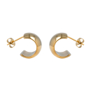 Boucles d'oreilles en forme de cylindre ouvert en plaqué or jaune 18 carats. Pendantes Rond  Adolescent Adulte Femme Fille Indémodable 