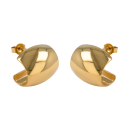 Boucles d'oreilles en forme de cylindre ouvert en plaqué or jaune 18 carats. Pendantes Rond  Adolescent Adulte Femme Fille Indémodable 