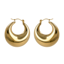 Boucles d'oreilles créoles fermées en plaqué or jaune 18 carats. Créoles Rond  Adolescent Adulte Femme Fille Indémodable 